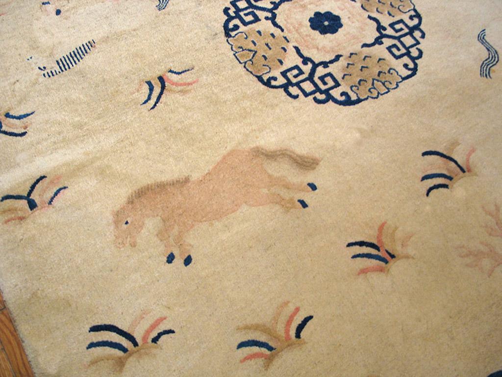 Wool Early 20th Century Chinese Peking Carpet ( 5'2