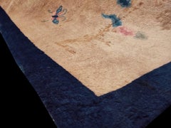 1930s Beige Traditional Antique Chinese Peking Rug 5'3"x7'0" Knotted Wool Carpet