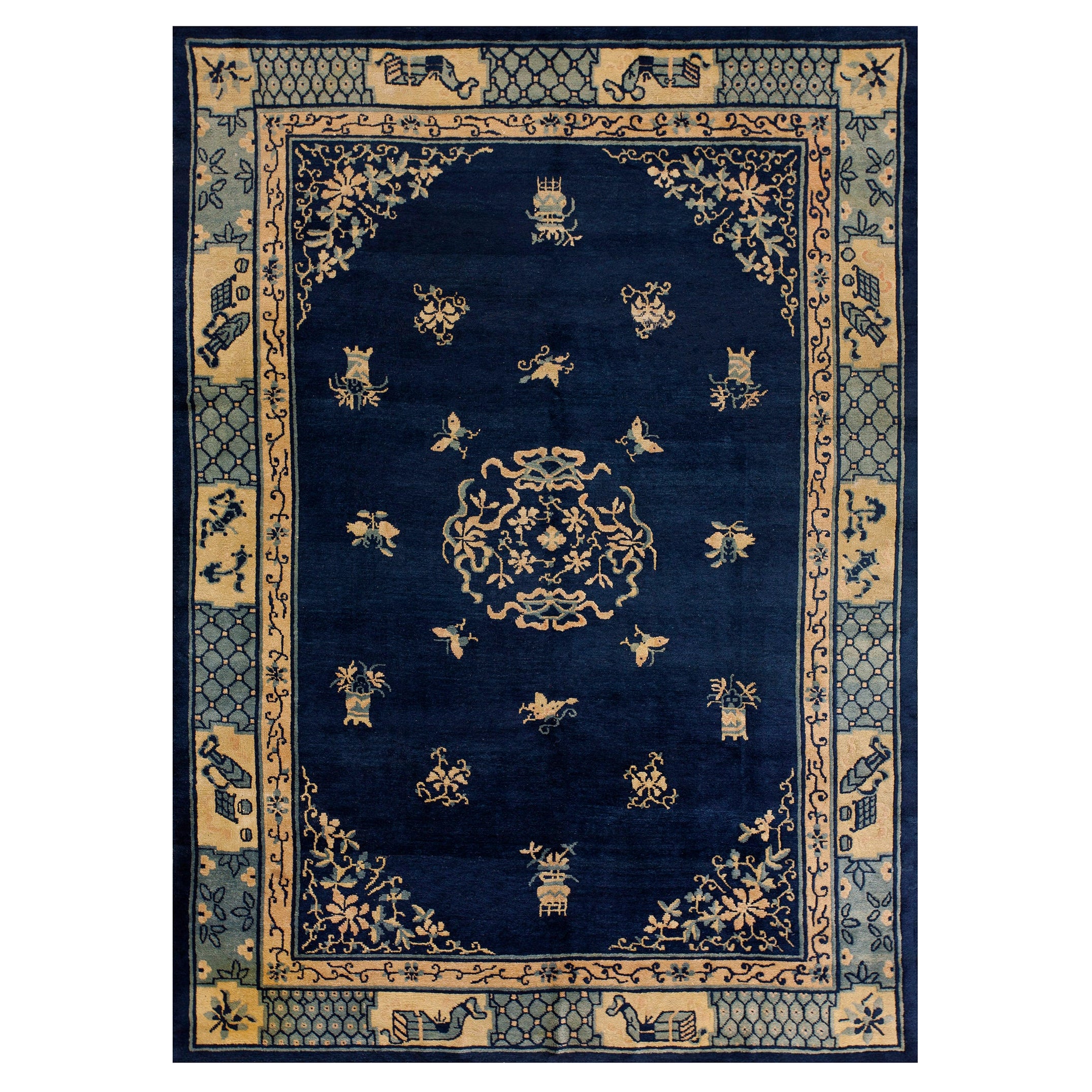 Tapis chinois ancien de Pékin d'antiquités de 1,80 m x 1,27 m