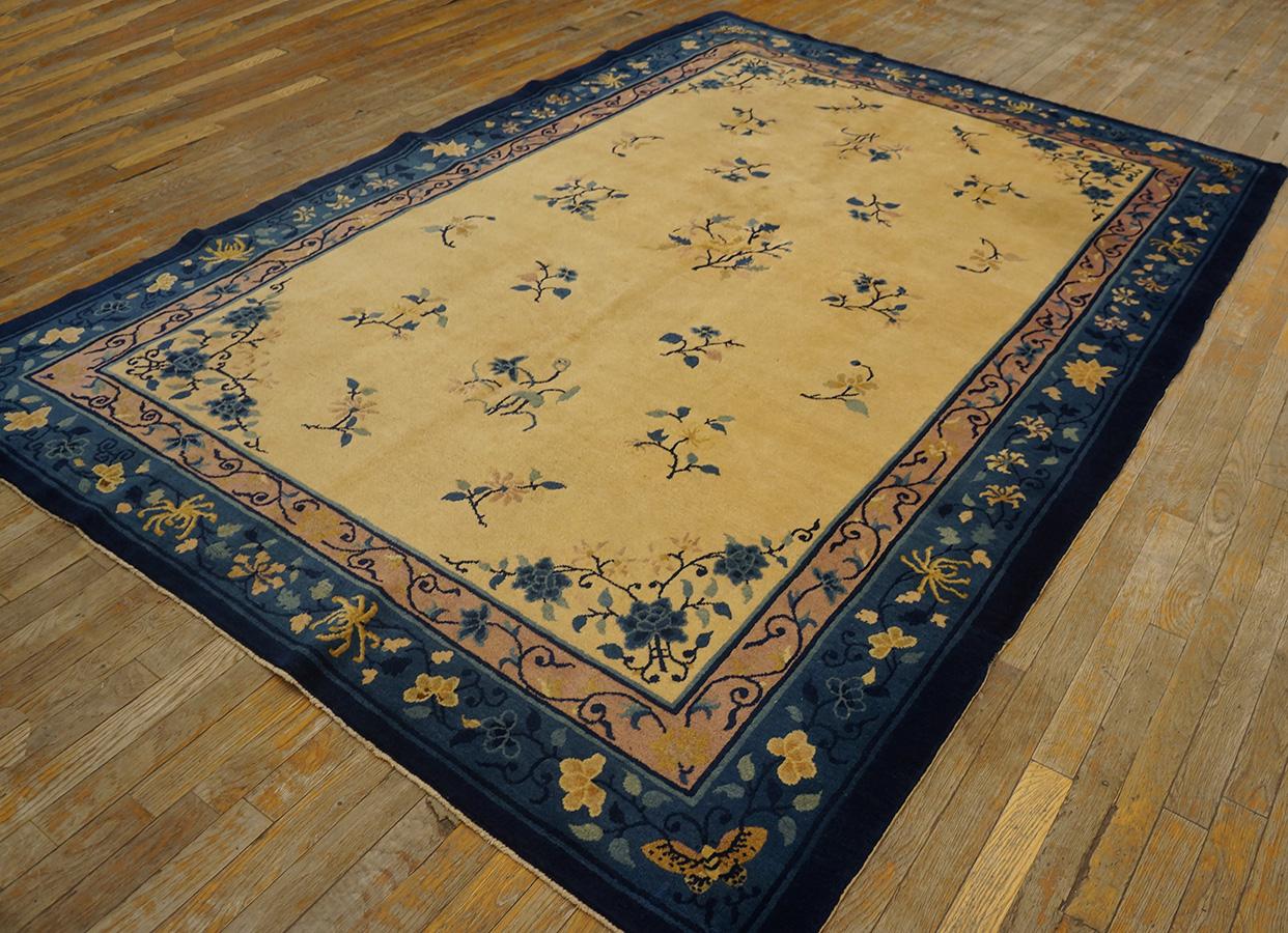 Hand-Knotted Antique Chinese Peking Rug 6' 2'' x 8' 10'' For Sale