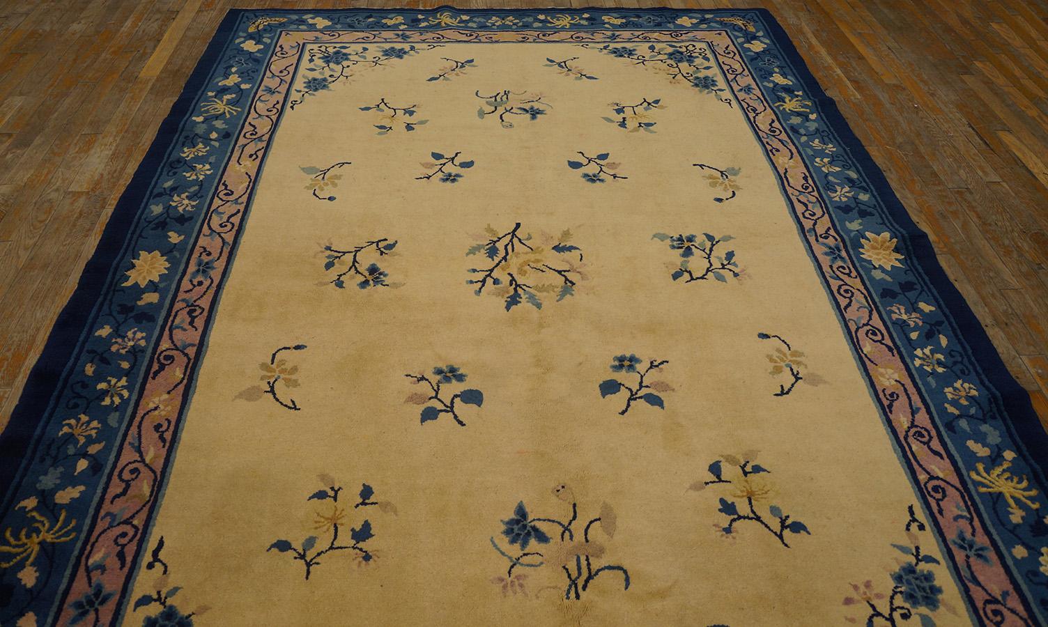 Wool Antique Chinese Peking Rug 6' 2'' x 8' 10'' For Sale