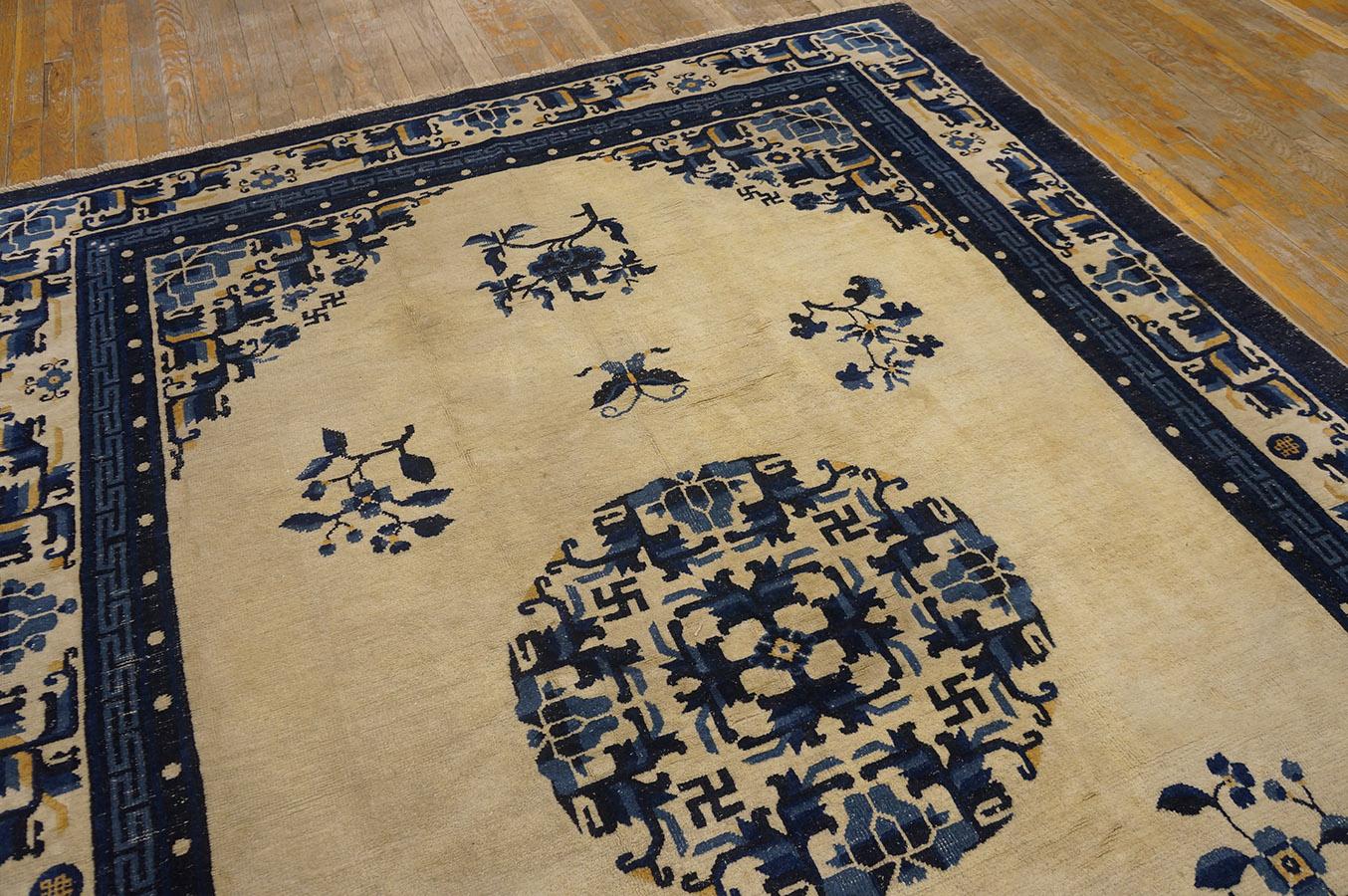 Wool Early 20th Century Chinese (Inner Mongolian) Peking Carpet (6'5