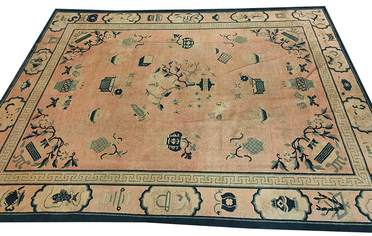 Lana Tappeto cinese di fine Ottocento ( 6'6''x 8'4'' - 198 x 254 ) in vendita