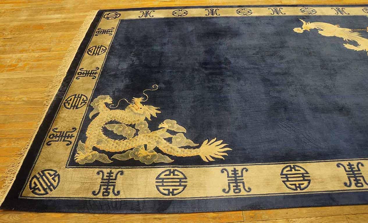 Late 20th Century Vintage 1980s Chinese Silk Dragon & Phoenix Carpet ( 6' x 8' - 183 x 245 ) For Sale