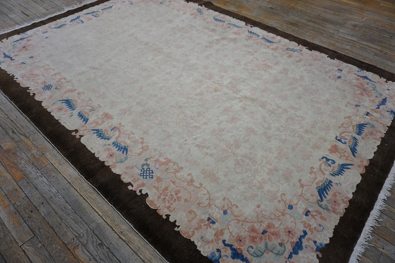 Wool 1920s Chinese Peking Carpet ( 6'1