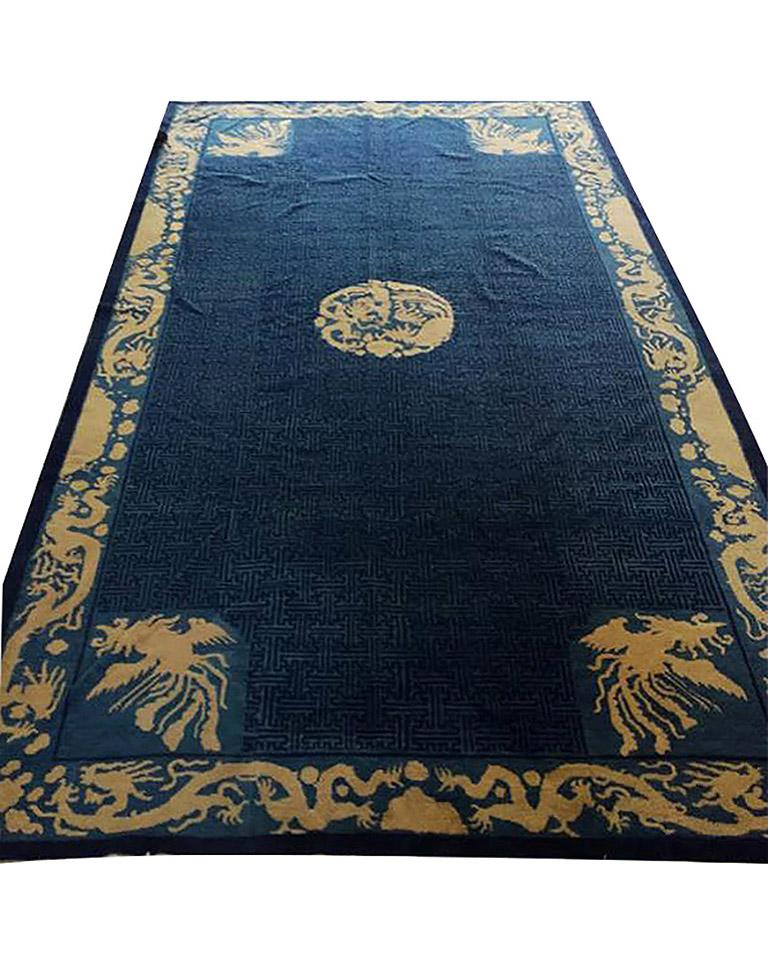 Hand-Knotted 19th Century Chinese Peking Carpet ( 6'6