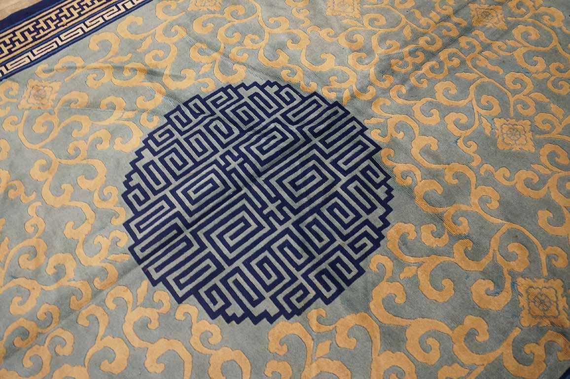 Antiker chinesischer Peking-Teppich, 2,25 m x 2,25 m (Handgeknüpft) im Angebot