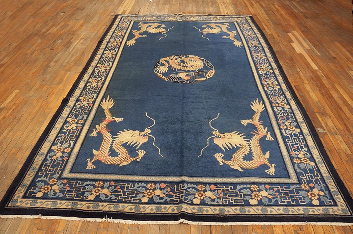 Early 20th Century Chinese Peking Dragon Carpet ( 7' x 11'8