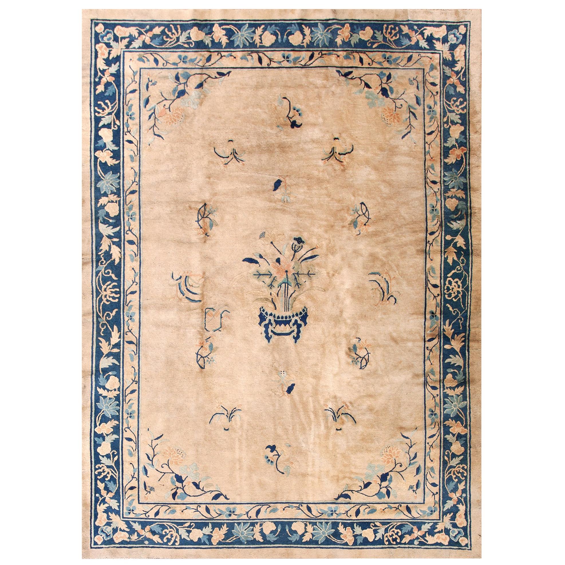 Antique Chinese Peking Rug 7' 2" x 9' 8"  For Sale