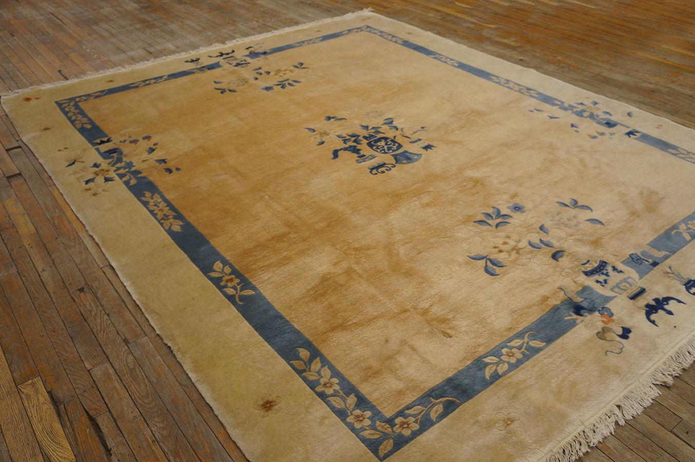 Vintage Chinese Peking Carpet From 1980s ( 8' '' x 9' 8'' - 243 x 294 cm ) For Sale 4