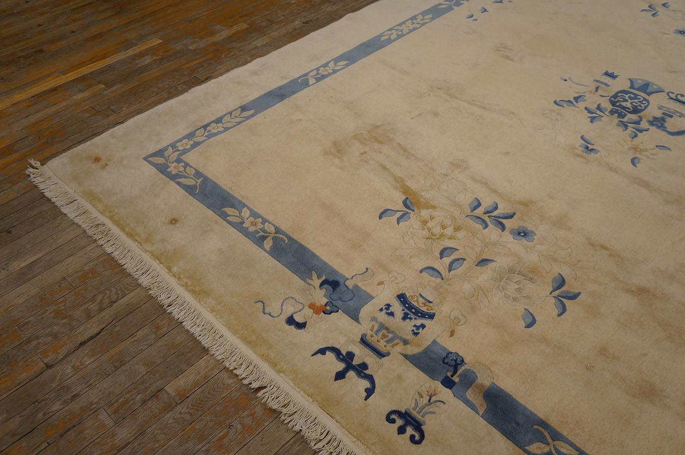 Late 20th Century Vintage Chinese Peking Carpet From 1980s ( 8' '' x 9' 8'' - 243 x 294 cm ) For Sale