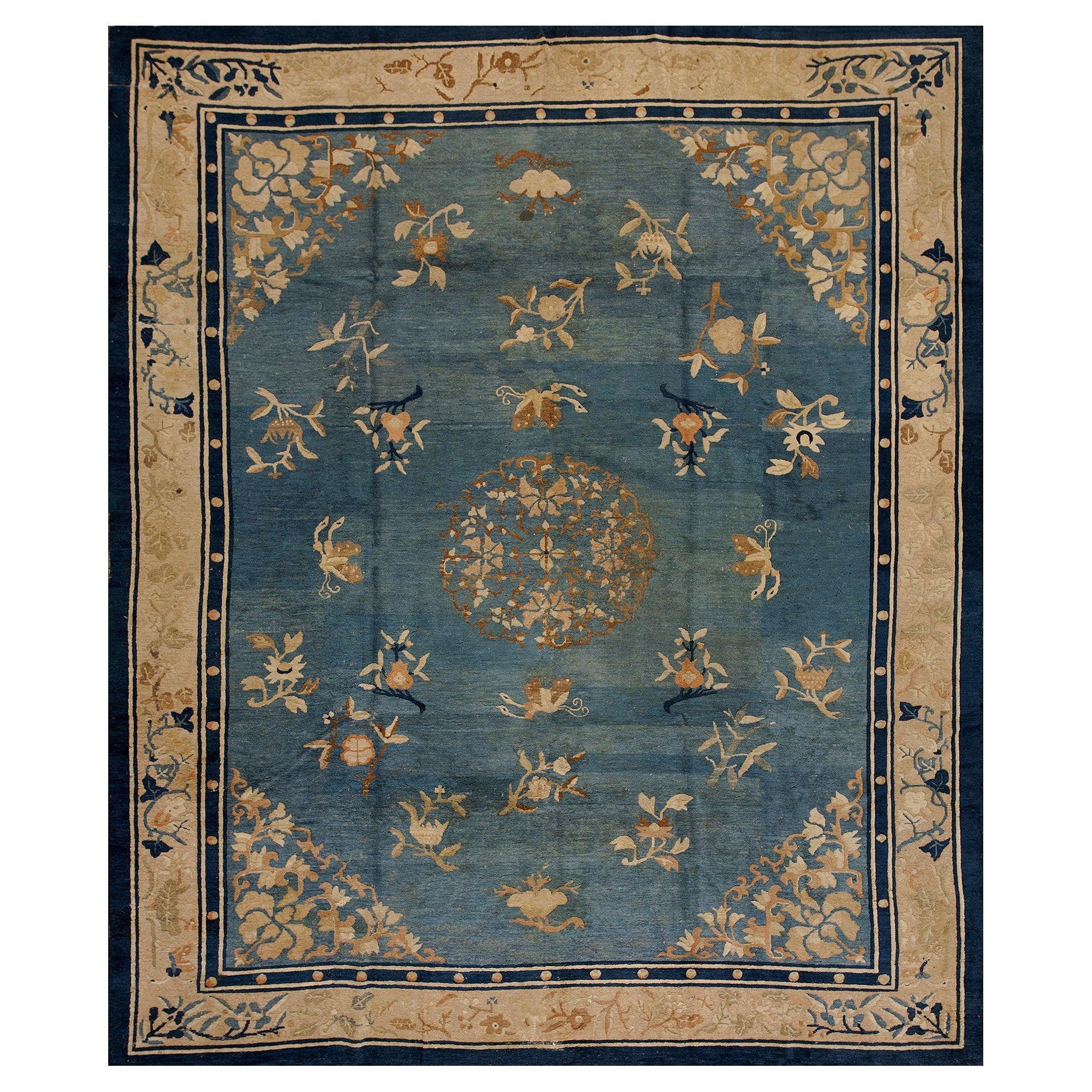 Tapis chinois ancien de Pékin de 8' 0""" x 9' 8"
