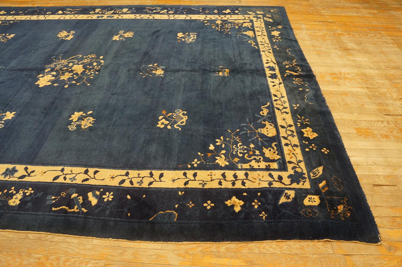 Hand-Knotted Antique Chinese Peking Rug 8' 0'' x 10' 9'' For Sale