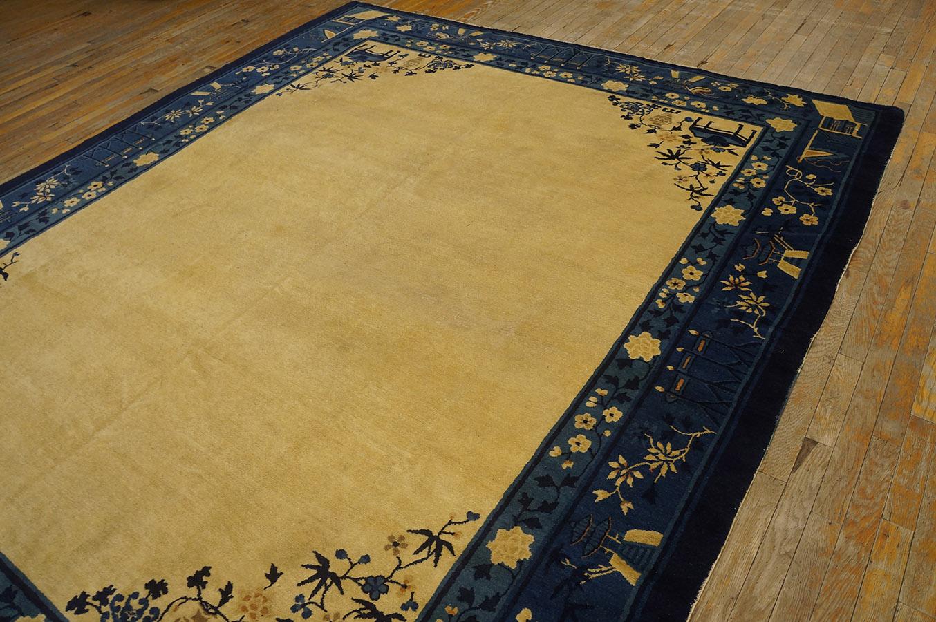 Antique Chinese Peking Rug8' 0'' x9' 6'' In Good Condition For Sale In New York, NY