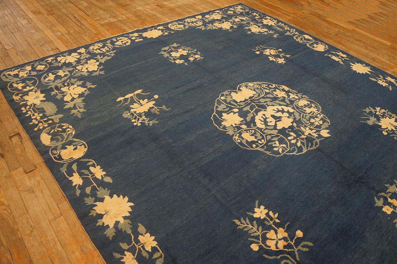 Hand-Knotted Antique Chinese Peking Rug 8' 0''x 9' 6'' For Sale
