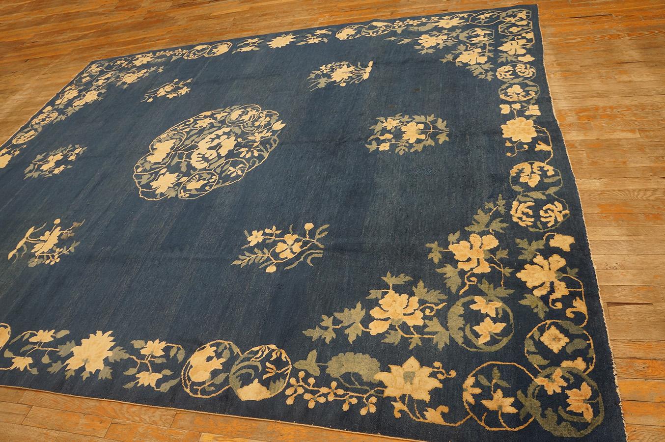 Antique Chinese Peking Rug 8' 0''x 9' 6'' In Good Condition For Sale In New York, NY