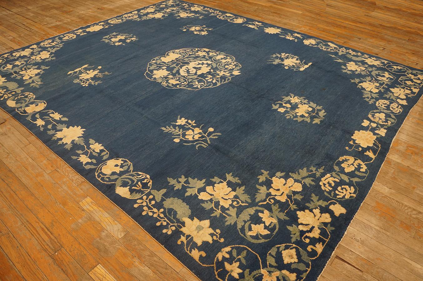 Wool Antique Chinese Peking Rug 8' 0''x 9' 6'' For Sale