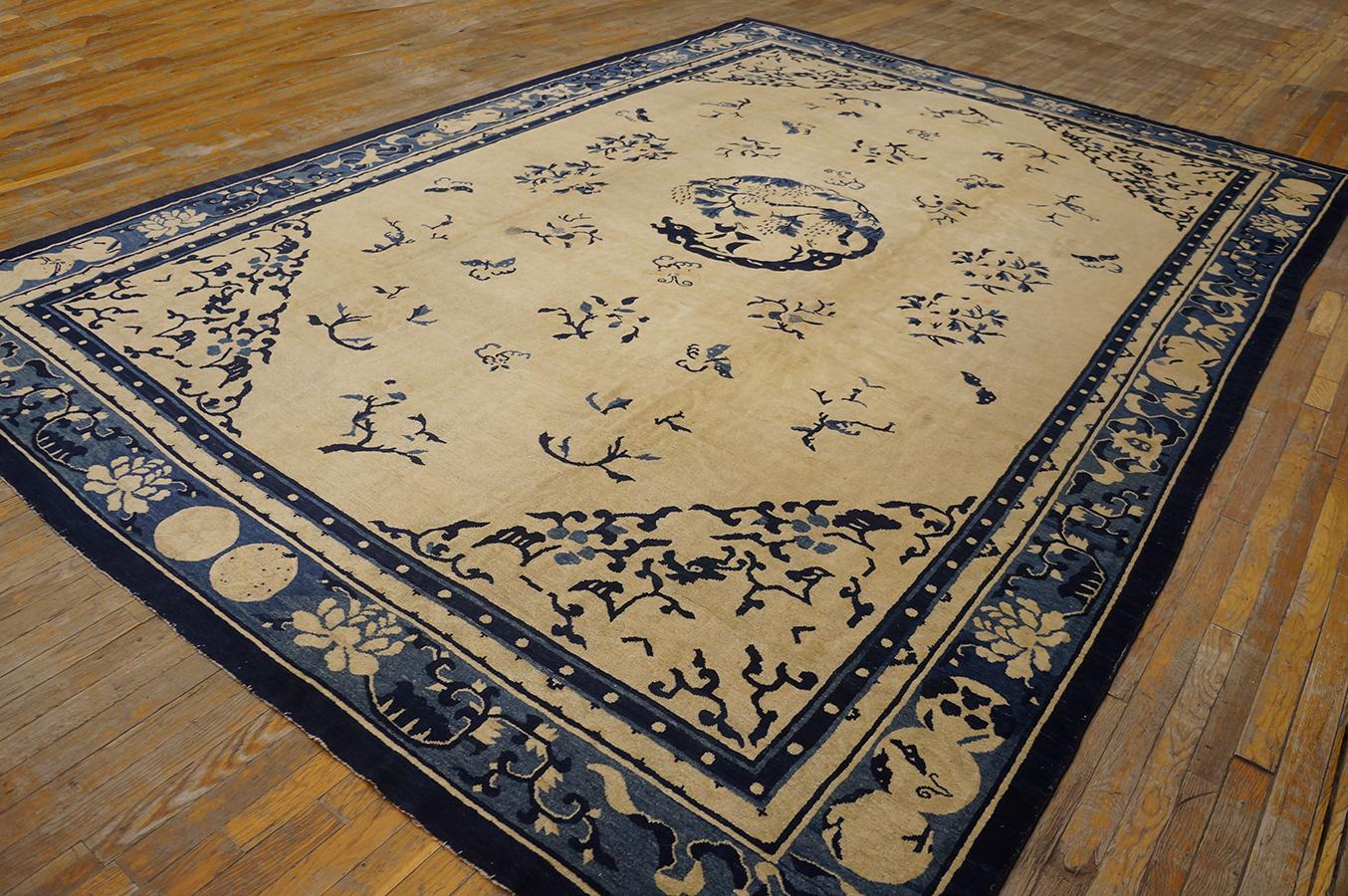 Hand-Knotted 19th Century Chinese Peking Carpet ( 8'10