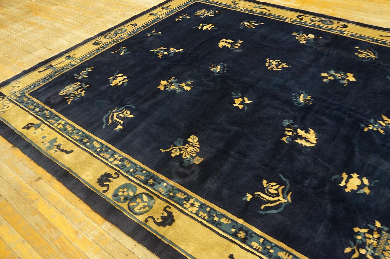 Hand-Knotted Antique Chinese Peking Rug 8' 2'' x 9' 8'' For Sale