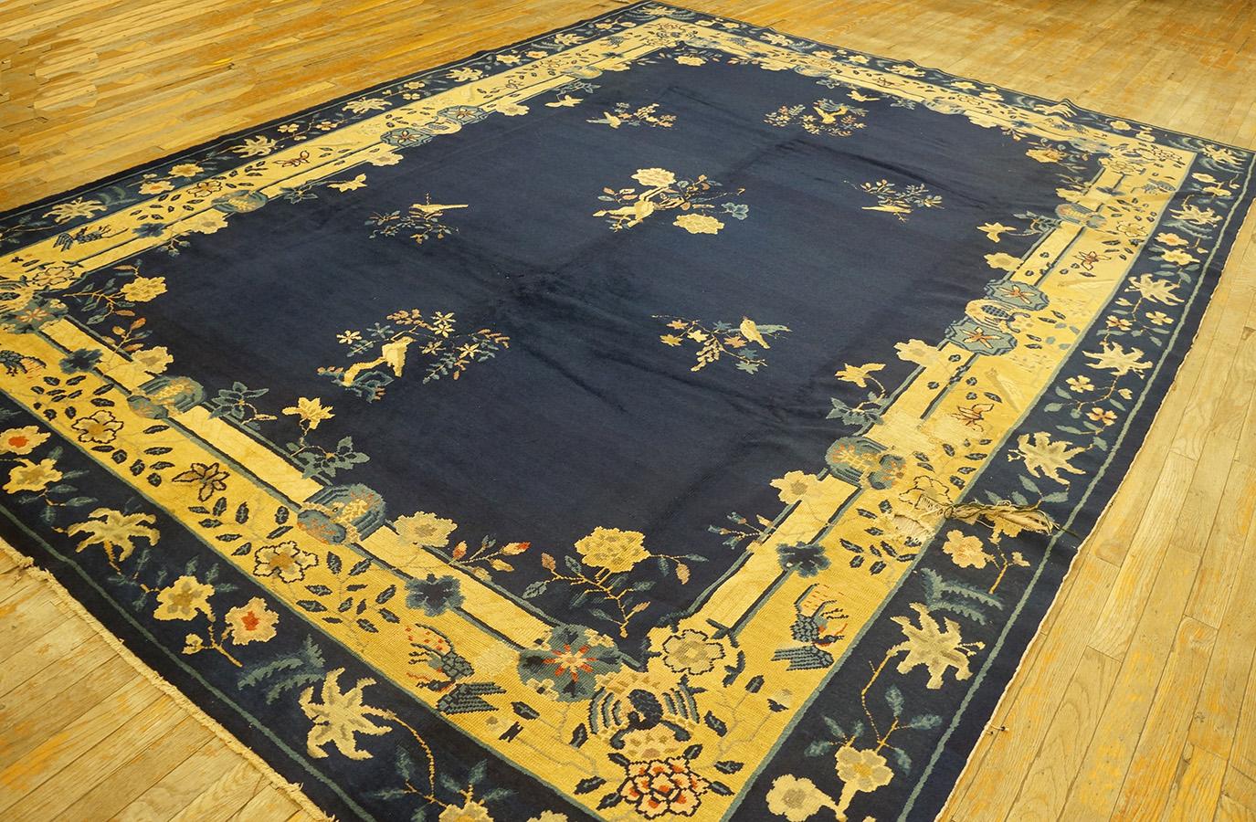 Hand-Knotted Antique Chinese Peking Rug 8' 8'' x 11' 4'' For Sale