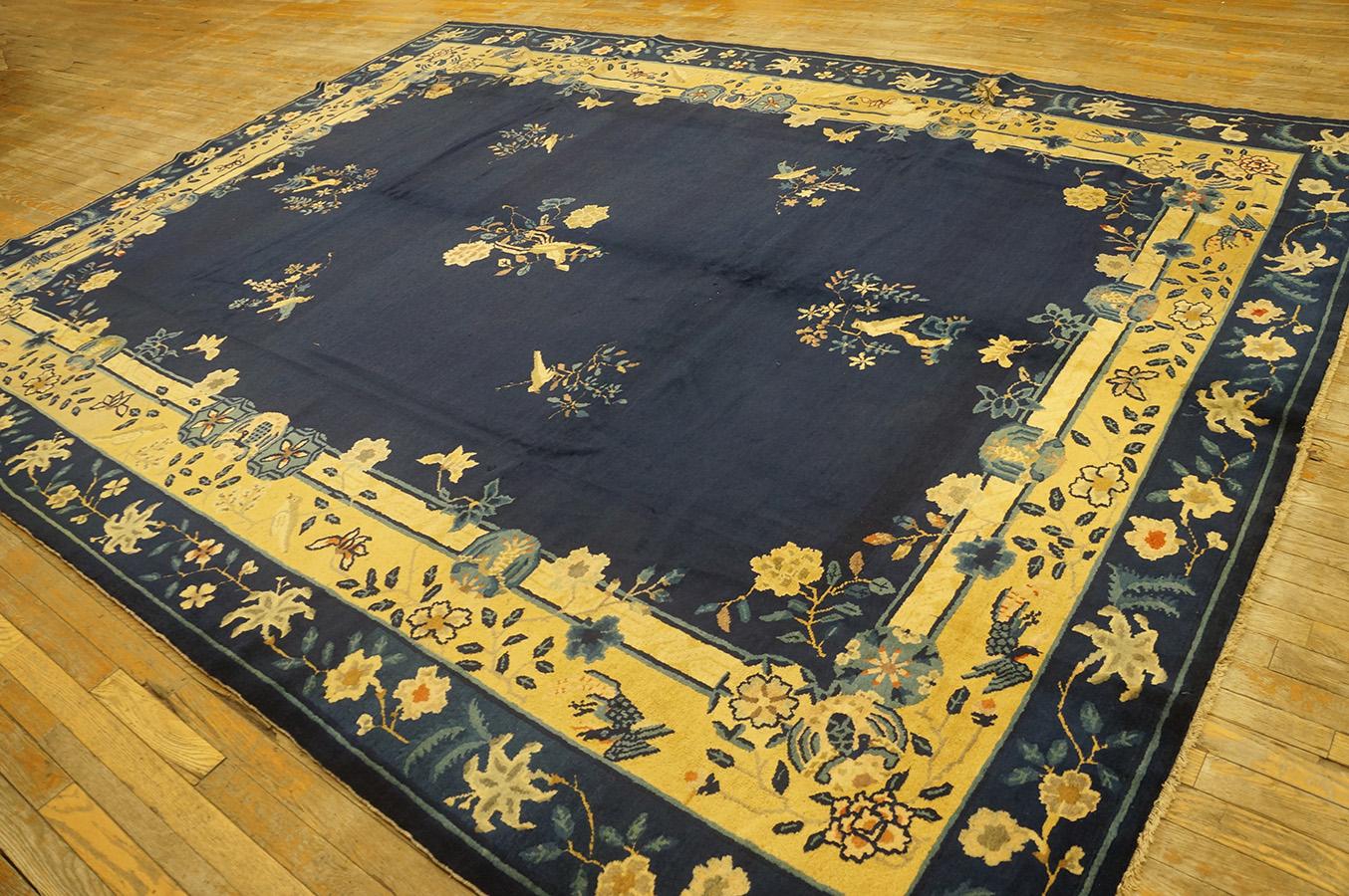 Antique Chinese Peking Rug 8' 8'' x 11' 4'' In Good Condition For Sale In New York, NY