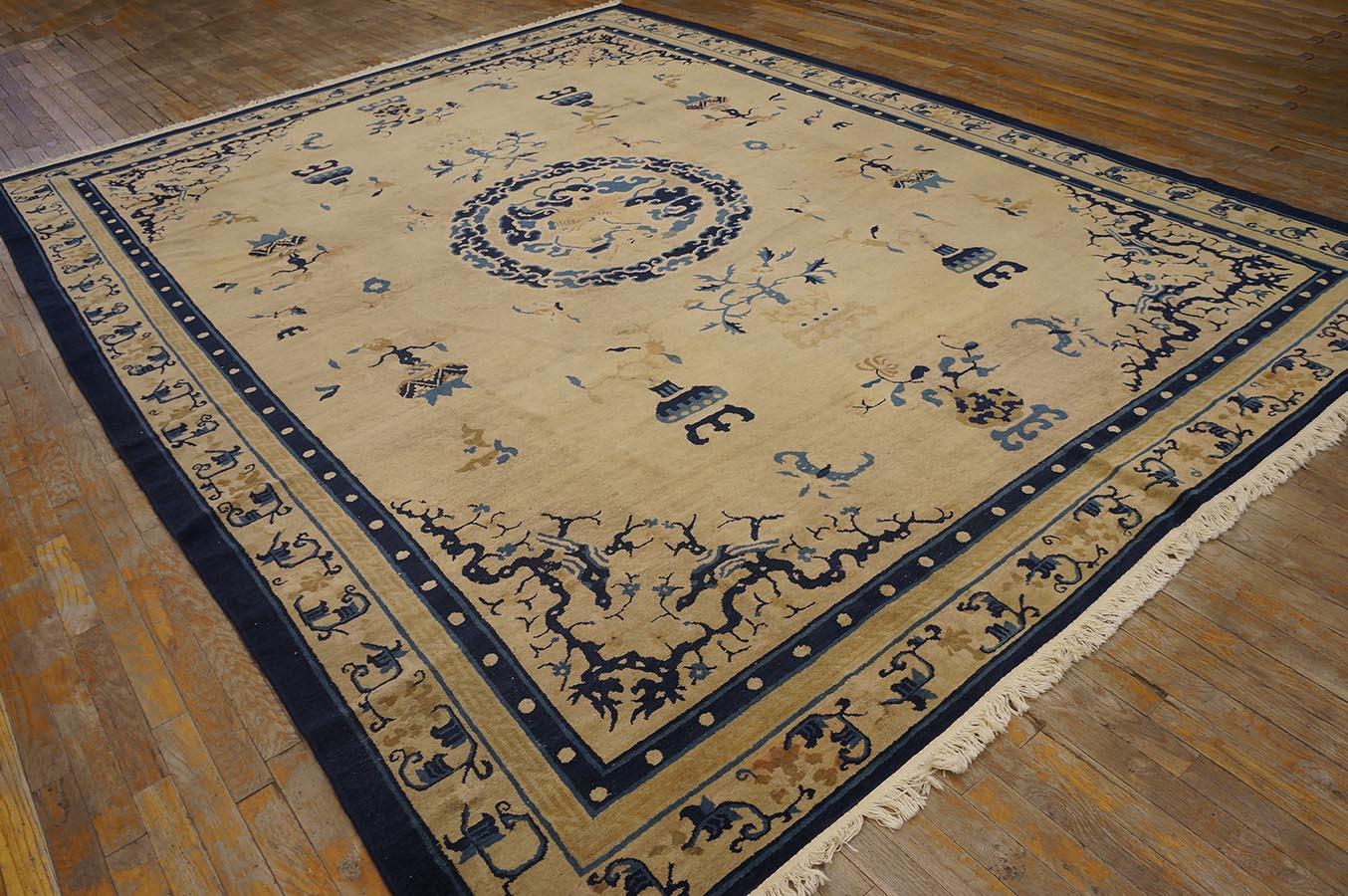 Wool Late 19th Century Chinese Peking Carpet ( 8'8