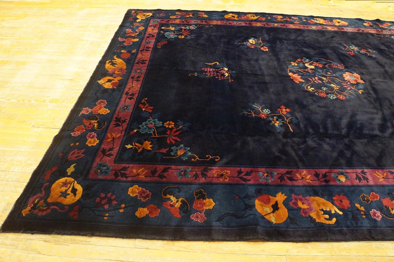 Wool Early 20th Century Chinese Peking Carpet ( 8'9'' x 11'1