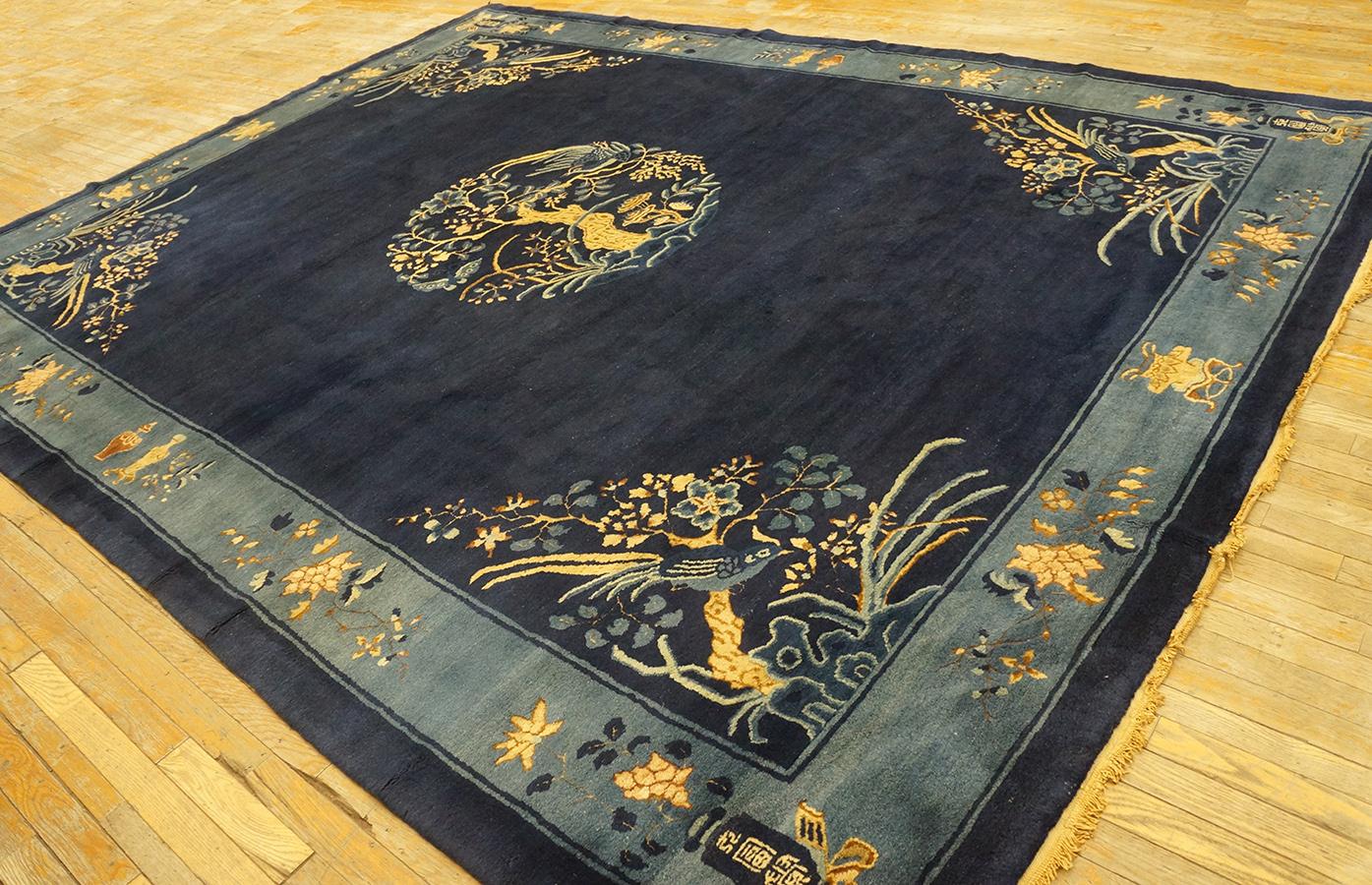 Noué à la main Tapis Pékin ancien de 8' 9''x11' 5'' en vente