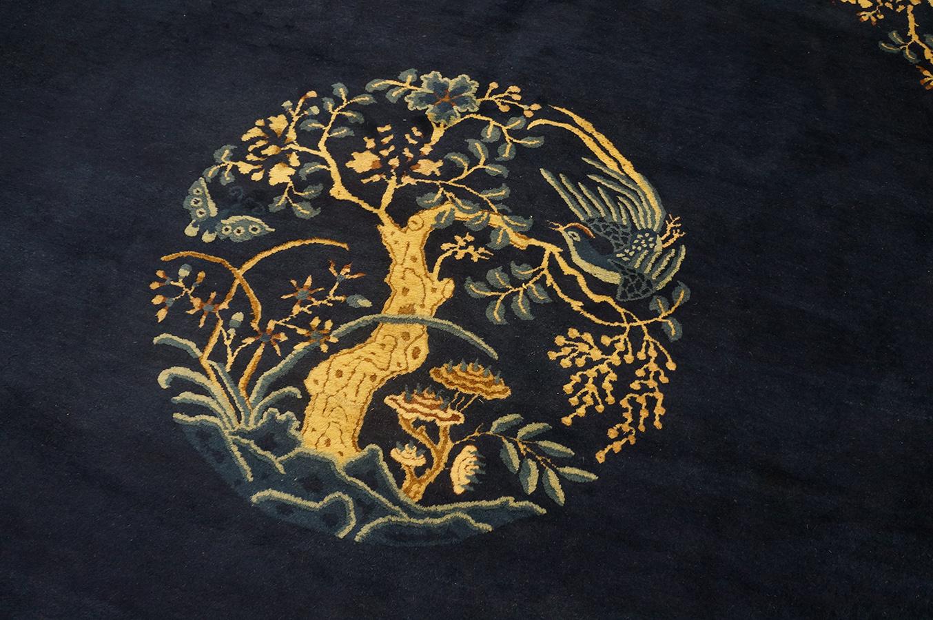Laine Tapis Pékin ancien de 8' 9''x11' 5'' en vente