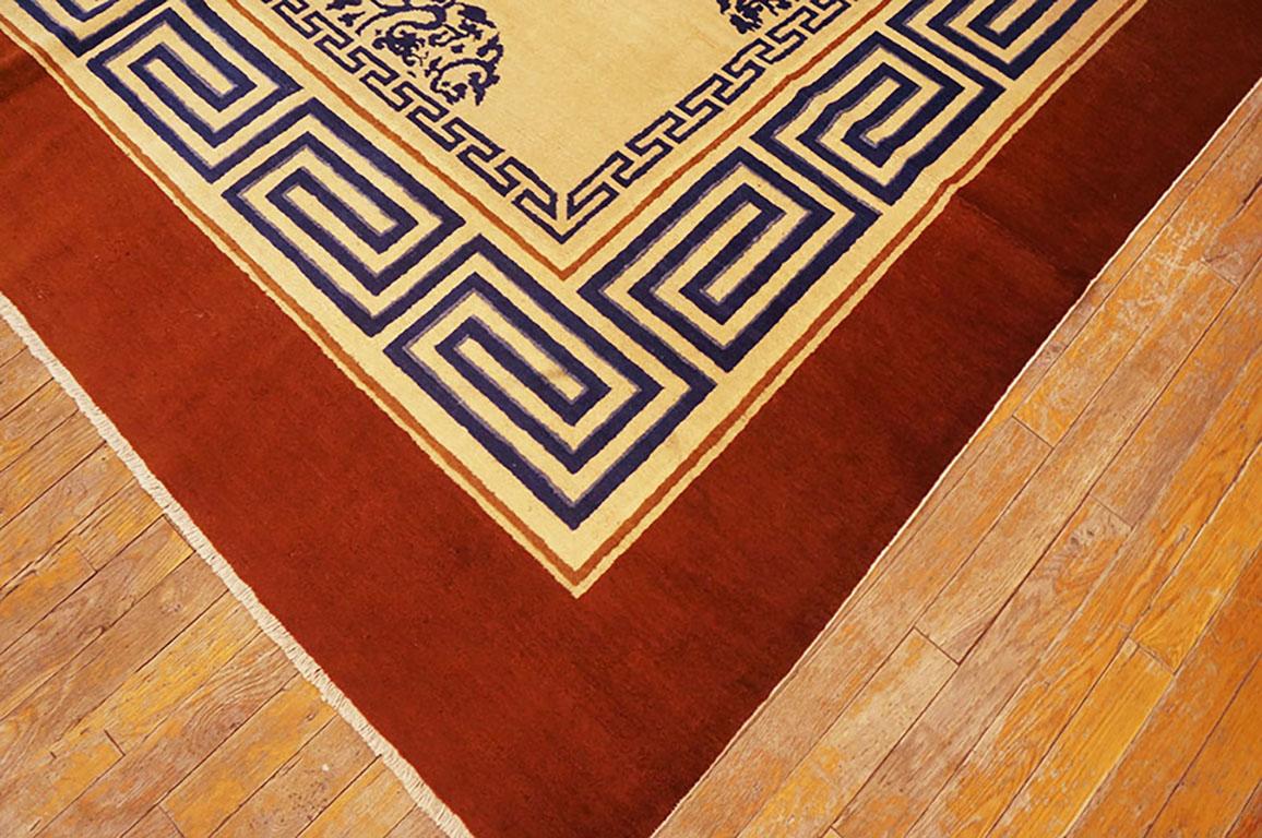Noué à la main Tapis chinois de Pékin du 19ème siècle dans le style Kangxi ( 8' x 13' 6