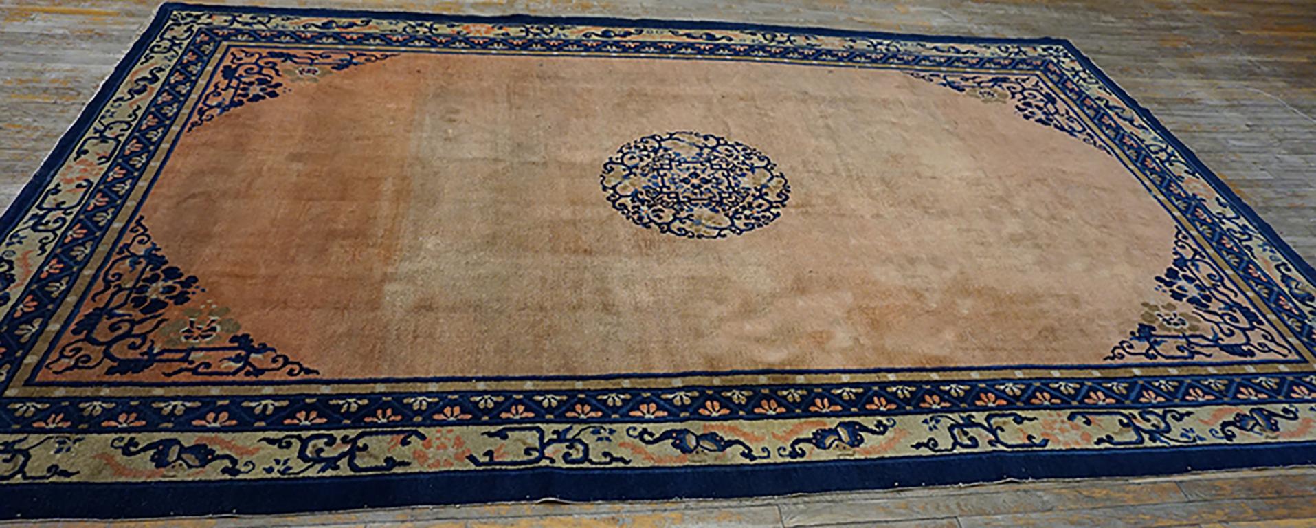 Noué à la main Tapis chinois de Pékin du début du 20ème siècle ( 8' X 12'6