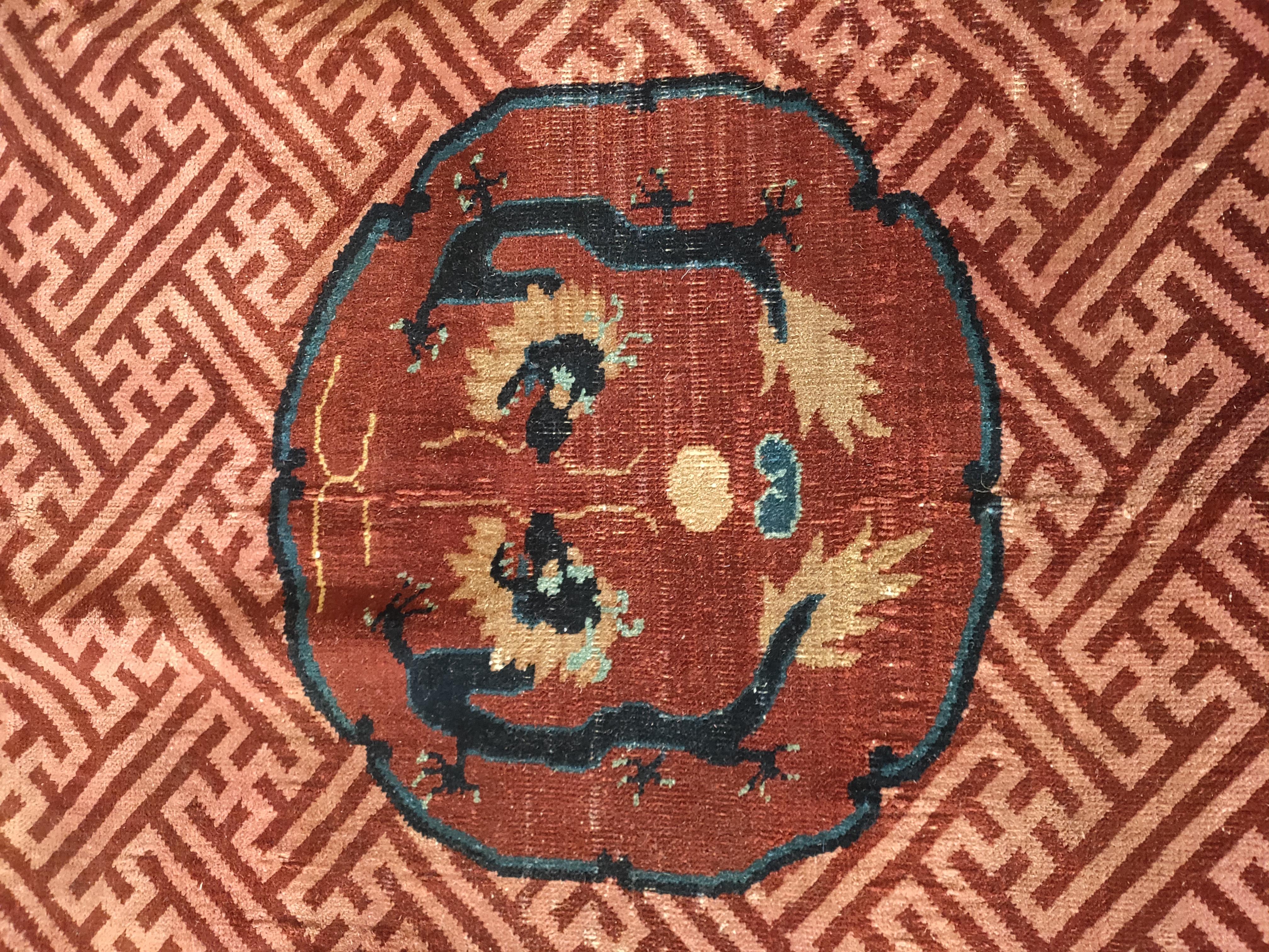 Hand-Knotted Early 20th Century Chinese Peking Carpet ( 8' x 9'6