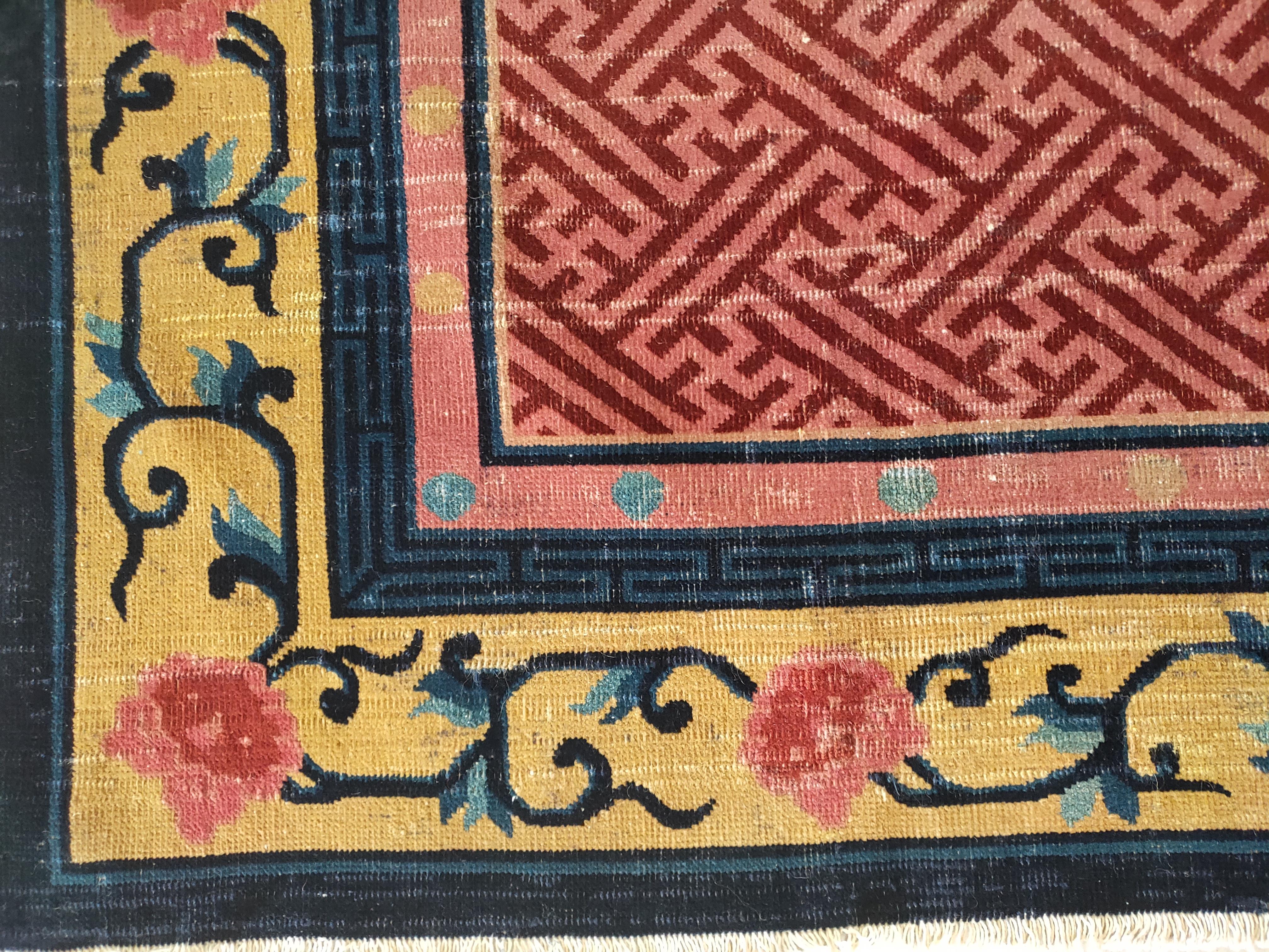 Alfombra china de Pekín de principios del siglo XX ( 8' x 9'6