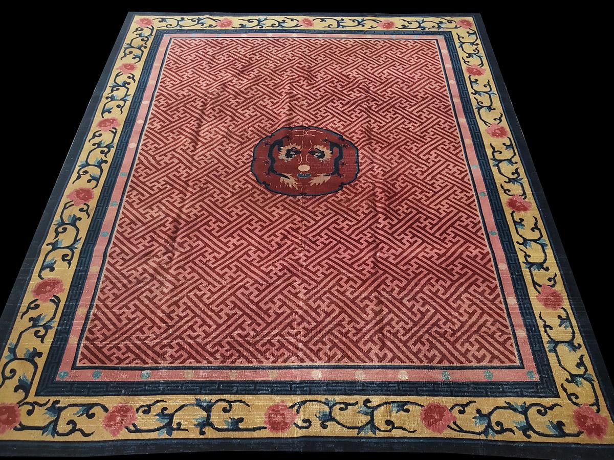 Wool Early 20th Century Chinese Peking Carpet ( 8' x 9'6