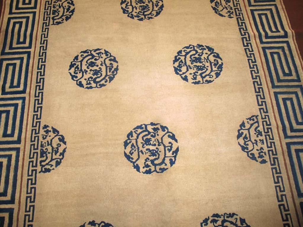 Late 19th Century Antique Chinese Peking Carpet 