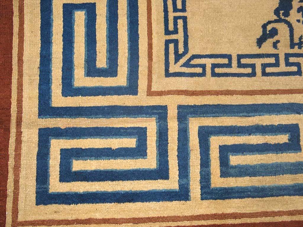 Wool Antique Chinese Peking Carpet 