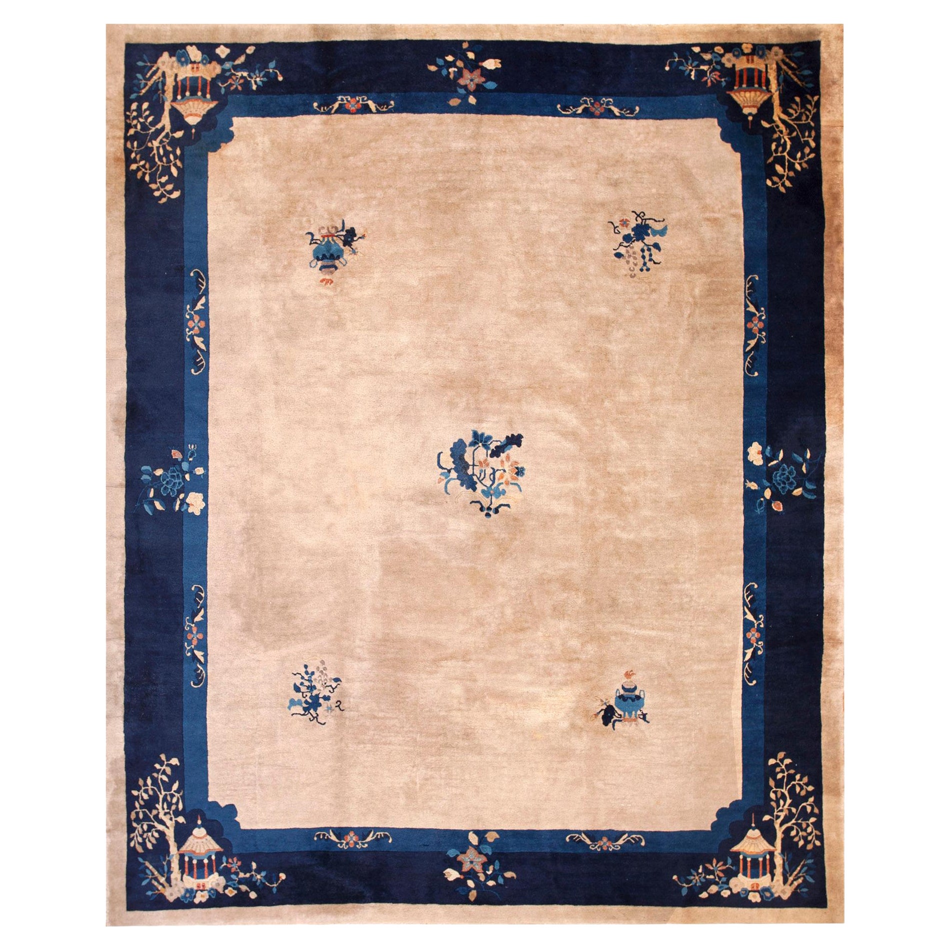 Tapis chinois antique de Pékin 8'0 "x 9'8"