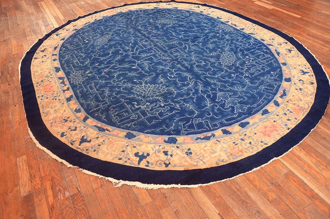 Noué à la main Tapis chinois ovale de Pékin du début du 20ème siècle ( 8'2