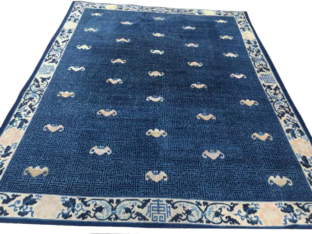 Hand-Knotted 19th Century Chinese Peking Carpet (  8'2