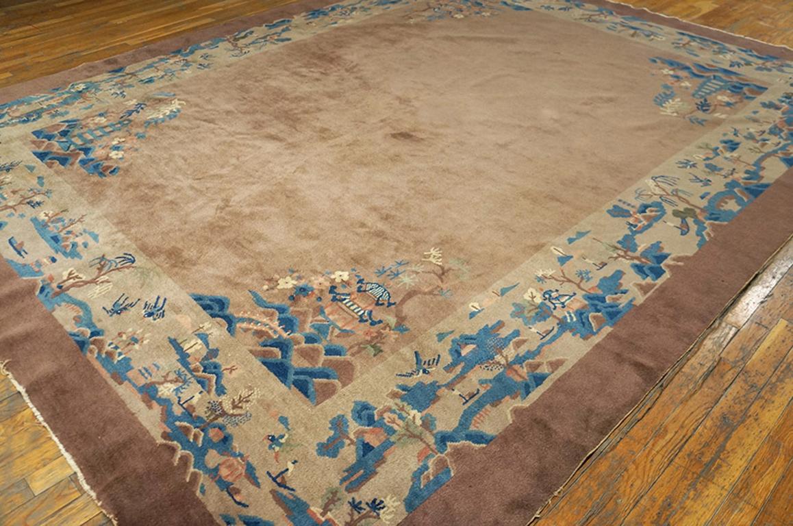 Wool Early 20th Century Chinese Peking Carpet ( 8'8