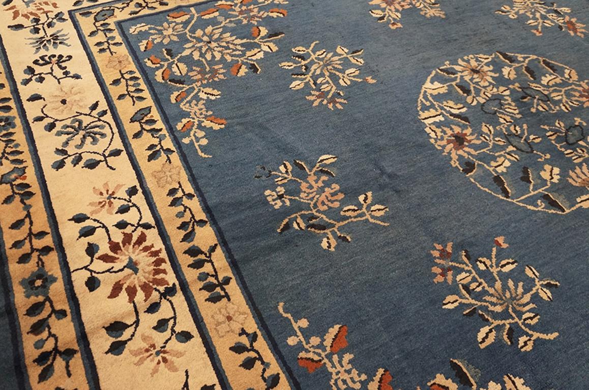 Wool Early 20th Century Chinese Peking Carpet ( 8'9