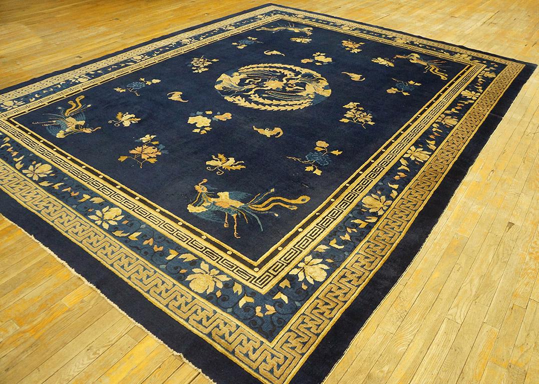 Alfombra china antigua de Pekín, Tamaño: 9' 0