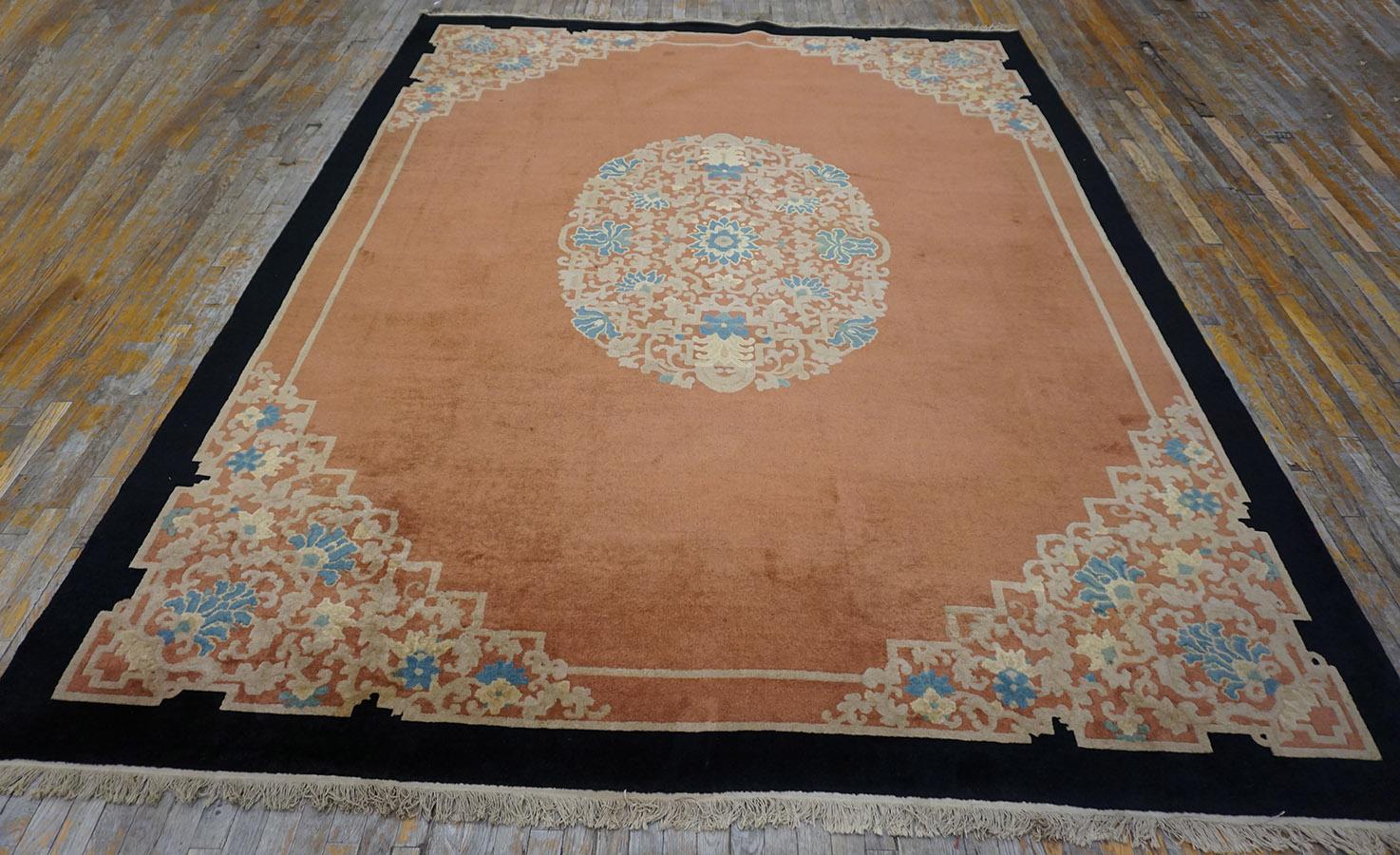 Hand-Knotted Early 20th Century Chinese Peking Carpet ( 9' x 11'8'' - 275 x 355 ) For Sale