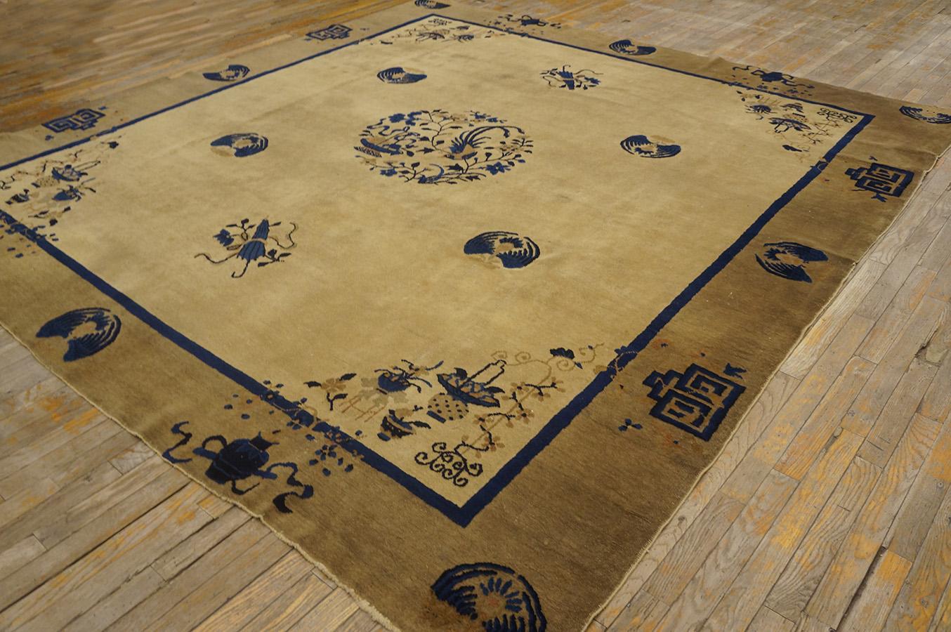 Wool Early 20th Century Chinese Peking Carpet ( 9' x 9'6