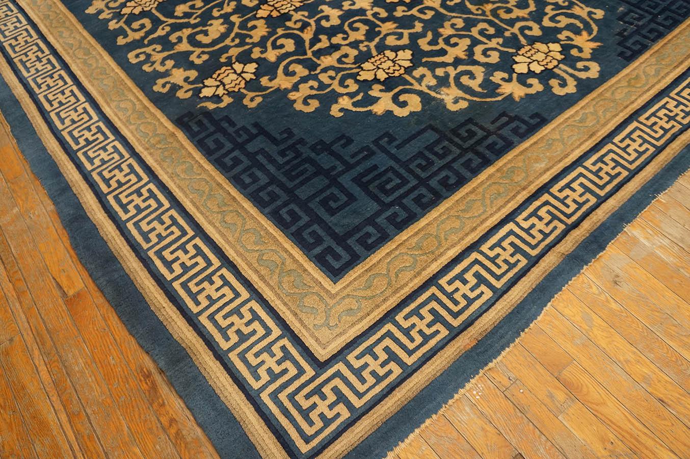Noué à la main Tapis pékinois ancien de 9' 0'' x11' 4'' en vente