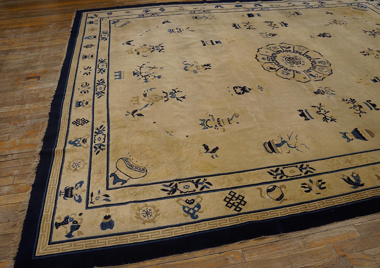 Late 19th Century Antique Chinese Peking Rug 9' 0