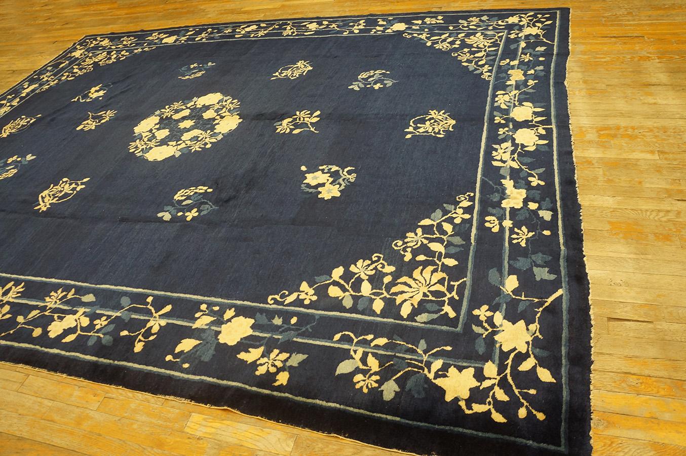 Wool Antique Chinese, Peking Rug 9' 0'' x 11' 4'' For Sale