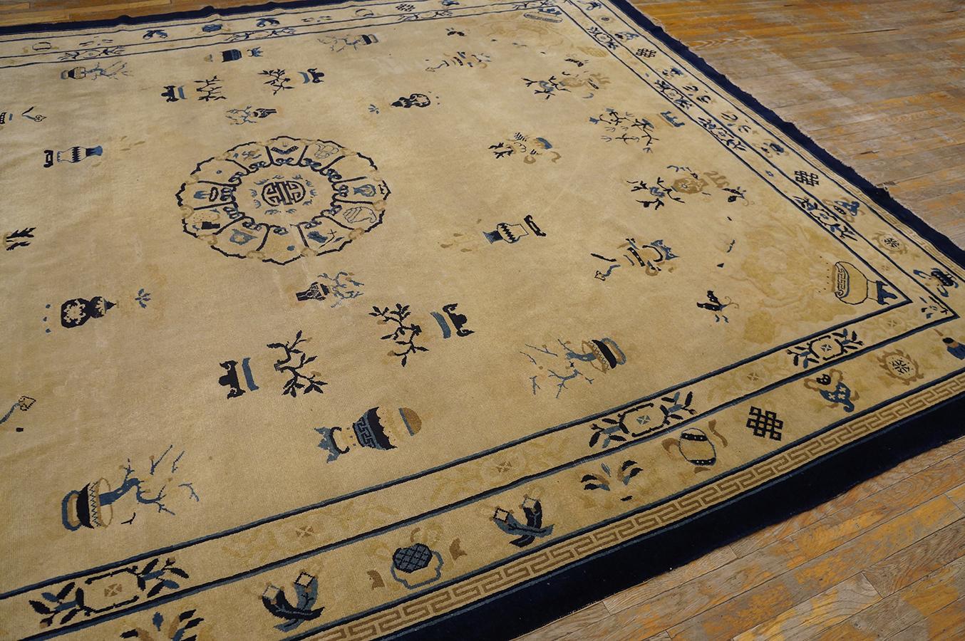 Fine XIX secolo Tappeto antico cinese Peking 9' 0