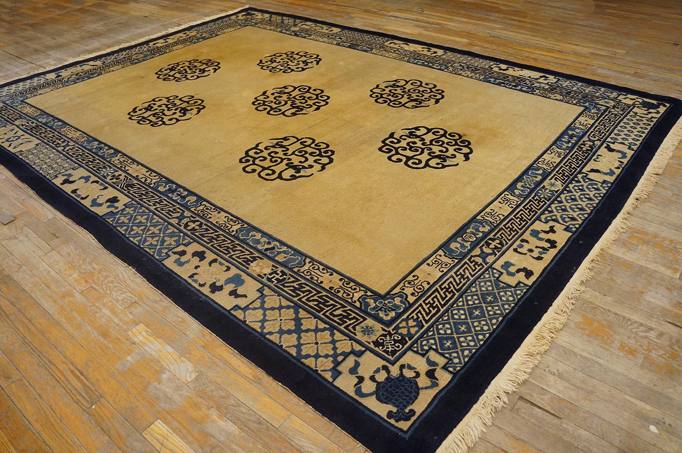 Hand-Knotted 19th Century Chinese Peking Carpet ( 9' x 11'8'' - 275 x 355 ) For Sale
