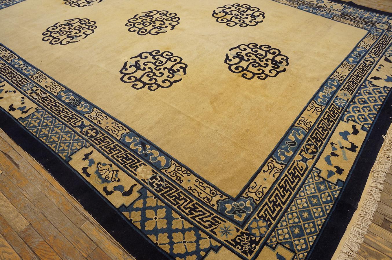 19th Century Chinese Peking Carpet ( 9' x 11'8'' - 275 x 355 ) For Sale 2